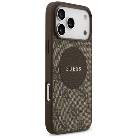 Guess 4G Circle Classic Logo MagSafe – Hülle iPhone 17 Pro Max (Braun)