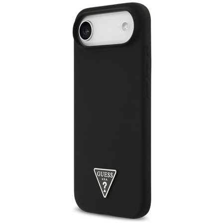 ETUI DO IPHONE AIR do MAGSAFE GUESS CZARNE SILIKONOWE Z MIKROFIBRĄ CASE
