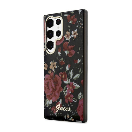 Guess Flower Collection - pouzdro pro Samsung Galaxy S23 Ultra (khaki)