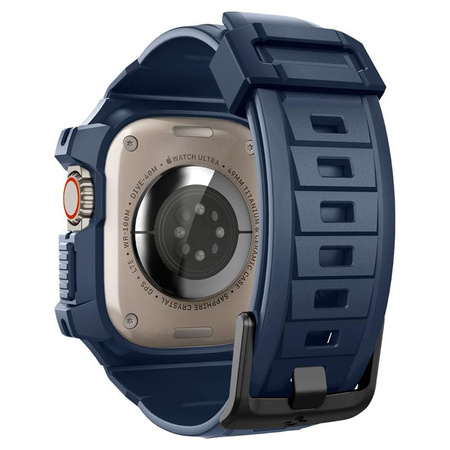 Spigen Rugged Armor Pro - Bracelet avec étui pour Apple Watch Ultra 49 mm (Bleu marine)