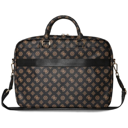 Guess 4G Pfingstrose Fronttasche Reißverschluss Dreieck Logo - 16" Notebooktasche (schwarz)