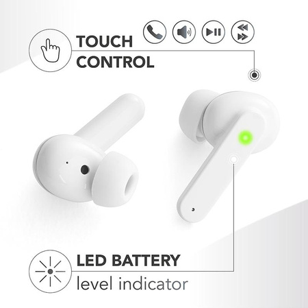 Cellularline Music Sound Fancy - bezdrátová sluchátka Bluetooth V5.3 TWS s nabíjecím pouzdrem (bílá/černá)