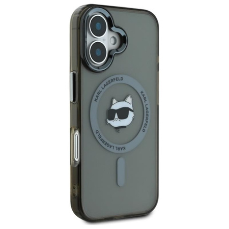 Karl Lagerfeld IML Metall Choupette Head MagSafe - iPhone 16 Plus Tasche (schwarz)