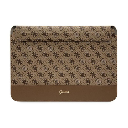 Pouzdro na počítač Guess 4G Stripe Metal Logo - 14" pouzdro na notebook (hnědé)