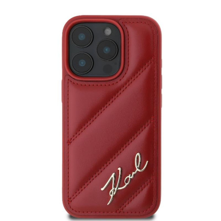 Karl Lagerfeld Quilted Signature - iPhone 16 Pro Max Case (red)