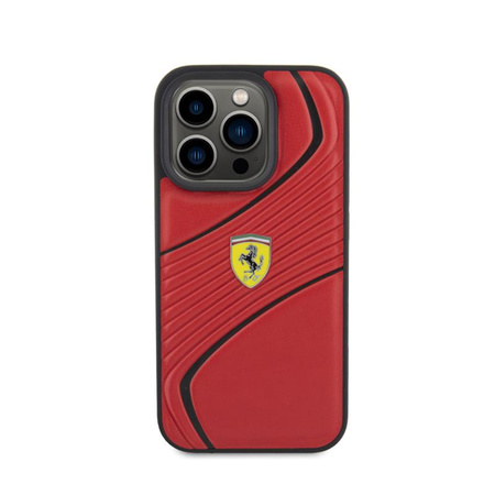 Ferrari Twist Metal Logo - iPhone 15 Pro Tasche (rot)