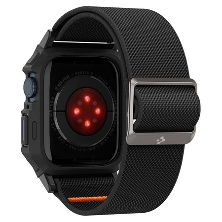 Spigen Lite Fit "Pro" - Étui avec bracelet pour Apple Watch 4/5/6/7/8/9/SE 44/45 mm (Noir mat)