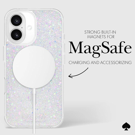 Kate Spade New York Protective MagSafe - Case for iPhone 16 (Chunky Glitter)