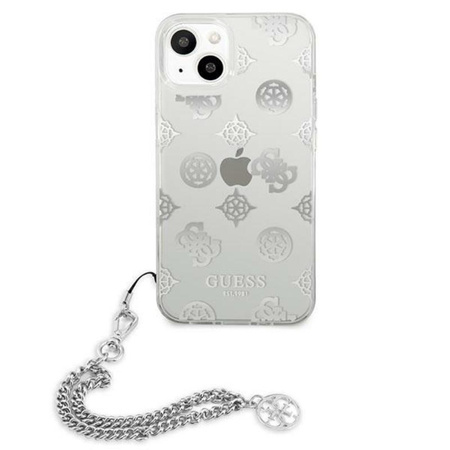 Guess Peony Chain Handle - Etui pour iPhone 13 mini (argent)