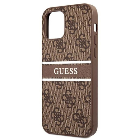 Guess 4G Printed Stripe Case iPhone 12 / iPhone 12 Pro (marron)