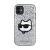 Karl Lagerfeld NFT Glitter Choupette Patch - pouzdro pro iPhone 11 (stříbrné)