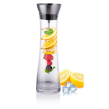 Carafe en verre avec picots de fruits 1,1 l