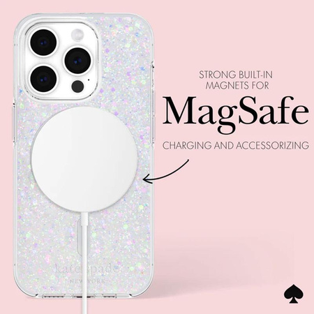 Kate Spade New York Ochranné pouzdro MagSafe - iPhone 15 Pro (s výraznými třpytkami)