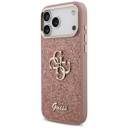 ETUI DO IPHONE 17 PRO MAX GUESS ORYGINALNE RÓŻOWE BROKATOWE ELEGANCKIE CASE