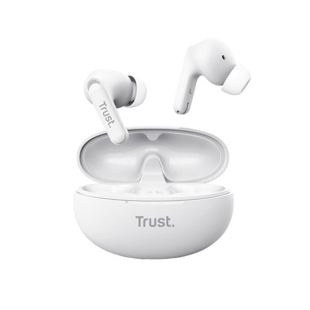 Trust Yavi - TWS écouteurs intra-auriculaires sans fil Bluetooth avec étui de chargement et ENC (blanc)