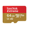 SanDisk Extreme microSDXC - Paměťová karta 64 GB A2 V30 UHS-I U3 170/80 MB/s s adaptérem