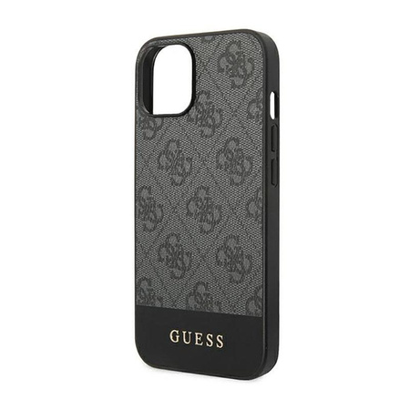 Guess 4G Bottom Stripe Metal Logo Collection - pouzdro pro iPhone 14 Plus (šedé)