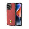 Étui Ferrari Carbon Metal Logo MagSafe - iPhone 15 Pro Max (rouge)