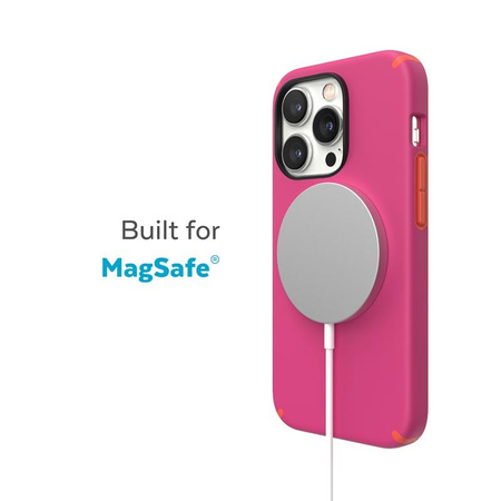 Speck CandyShell Pro + MagSafe - iPhone 14 Pro Max Hülle mit MICROBAN Beschichtung (Digital Pink / Energy Red)