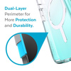 Speck Presidio Perfect-Clear + Ombre + MagSafe - iPhone 13 Case with MICROBAN Coating (Clear/Fantasy Teal Fade)
