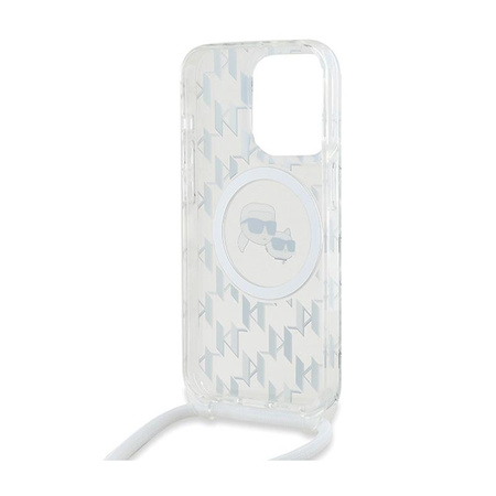 Karl Lagerfeld IML Crossbody Monogram Karl & Choupette Head MagSafe - iPhone 15 Pro Max Case (Transparent)