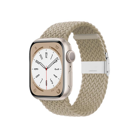 Crong Wave Band - Bracelet tressé pour Apple Watch 38/40/41/42 mm (beige pierre)