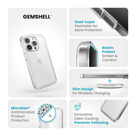 Speck Gemshell - Etui iPhone 15 Pro (Clear)