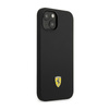 Ferrari Silikon Metall Logo - iPhone 14 Hülle (schwarz)