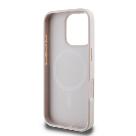 Guess Saffiano Peony Classic Logo MagSafe - iPhone 16 Pro tok (rózsaszín)