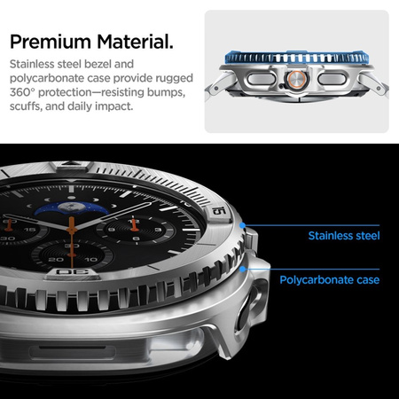 Spigen Bezel Tune Pro Pilot - Hülle / Schutzrahmen für Samsung Galaxy Watch 8 Classic 46 mm (Silver)