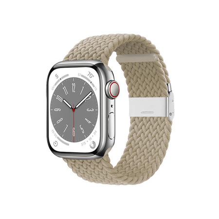 Crong Wave Band - Geflochtenes Armband für Apple Watch 38/40/41/42 mm (steinbeige)