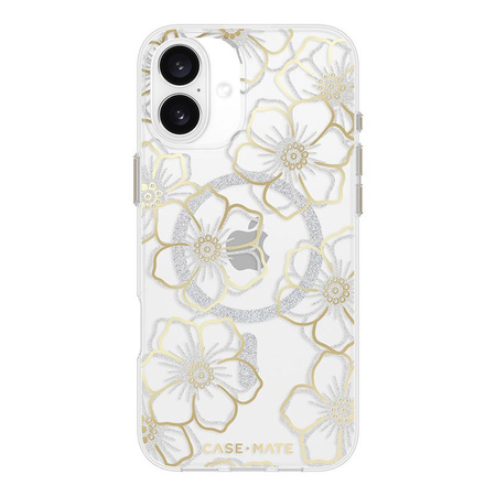 Case-Mate Floral Gems MagSafe - Pouzdro pro iPhone 16 Plus (Gold)