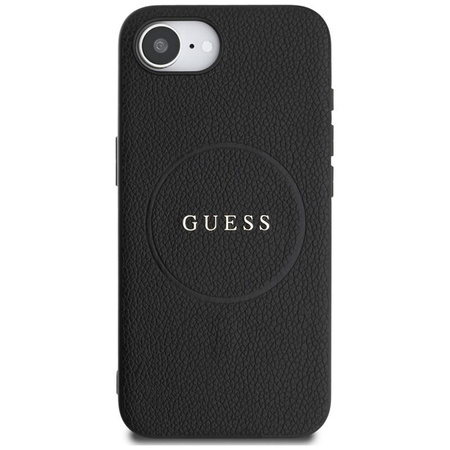 Guess Grained Ring MagSafe - tok iPhone 16e készülékhez (fekete)