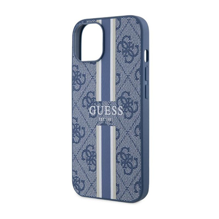 Guess 4G Étui MagSafe à rayures imprimées - iPhone 14 Plus (Bleu)