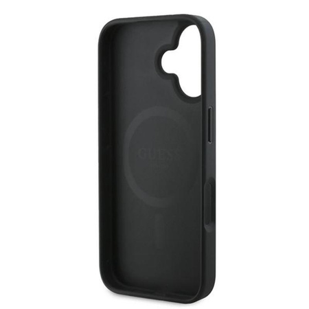 Guess Peony Script MagSafe - Coque pour iPhone 16 Plus (noir)