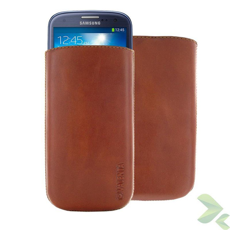 Valenta Pocket Classic - Leather slip case (brown)