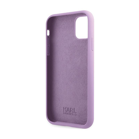 Karl Lagerfeld Silicone Signature - pouzdro pro iPhone 11 (fialové)