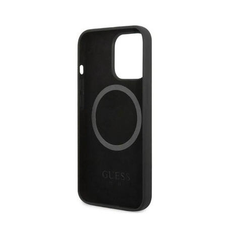 Guess Silicone Logo Plate MagSafe - iPhone 13 Pro Case (black)