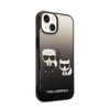 Karl Lagerfeld Gradient Ikonik Karl & Choupette - Coque pour iPhone 14 Plus (noir)
