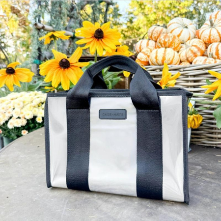 Case-Mate Large Travel Tote Bag - Waterproof shoulder bag with phone case (Silver Chrome)
