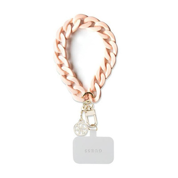 Guess Universal Big Hand Strap Acrylic 4G Charm - univerzální řemínek na telefon (růžový)