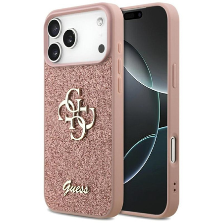 Guess Fixed Glitter Big 4G - Hülle für iPhone 17 Pro Max (rosa)