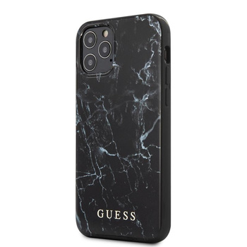 Guess Marble - iPhone 12 / iPhone 12 Pro tok (fekete)