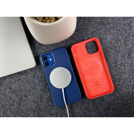 Crong Color Cover Magnetic - pouzdro MagSafe pro iPhone 12 Pro Max (červené)