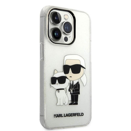 Karl Lagerfeld IML Glitter NFT Karl & Choupette - iPhone 14 Pro tok (átlátszó)