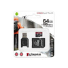 Kingston Canvas React Plus MicroSDXC - Karta pamięci 64 GB A1 Class 10 U3 165/285 MB/s z adapterem