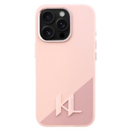 Karl Lagerfeld Silicone Shadow Metal Initial MagSafe - Case for iPhone 16 Pro Max (pink)