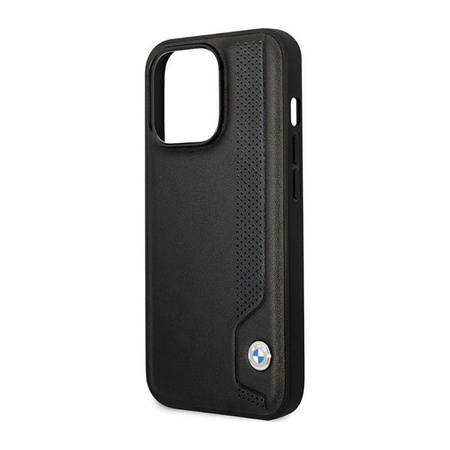 BMW Leather Blue Dots - Coque pour iPhone 14 Pro (noir)