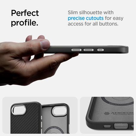 Spigen Enzo Aramid MagSafe - tok iPhone 16e készülékhez (fekete)