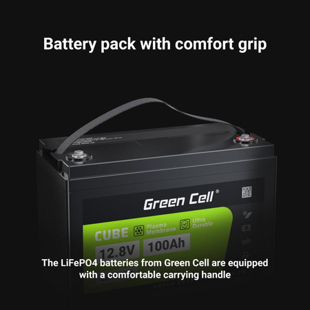 Green Cell - LiFePO4 12V 12.8V 100Ah battery for photovoltaic systems, campers and boats